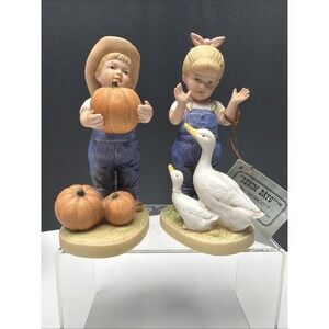1985 Homco Home Interior Denim Days "Let Us Give Thanks" #1502 Set retire W/tag